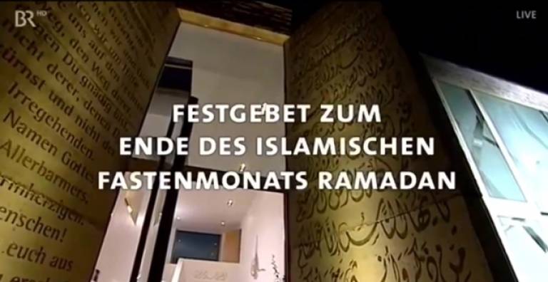 German TV makes historic broadcast by airing Muslim Eid prayers.