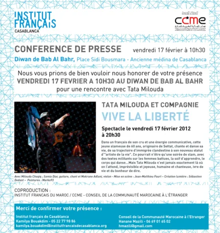 Tata Milouda et Compagnie – Vive la liberté conférence2