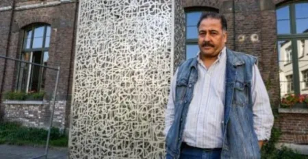 Molenbeek: The moroccan Artist Mustapha Zoufri realizes a monument against terrorism photo : Telquel website