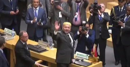 HM King Mohammed VI delivers a speech at the 28th African Union Summit